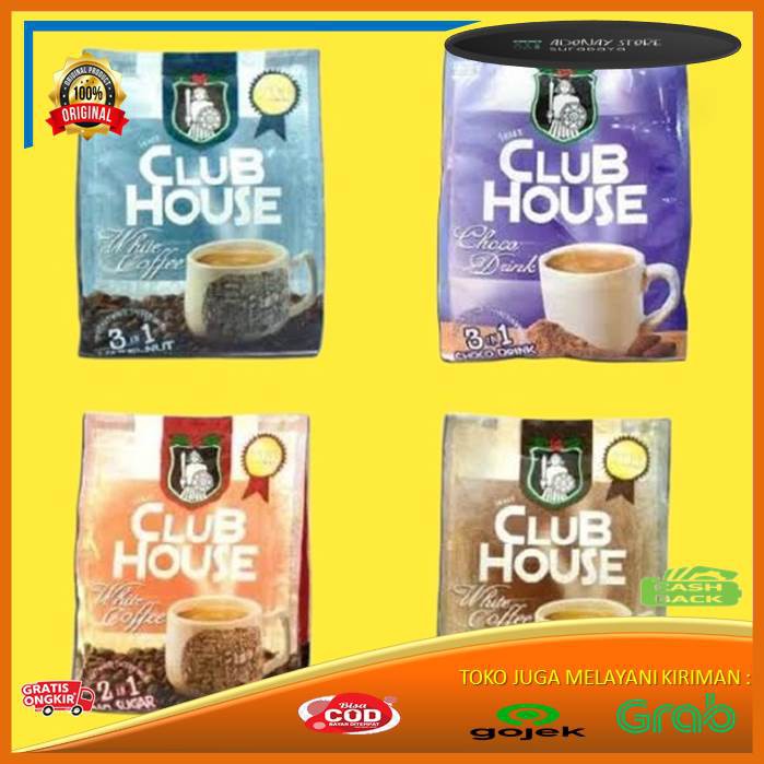 

Shake Club House 3 in 1 White Coffee/ Kopi merk Club House