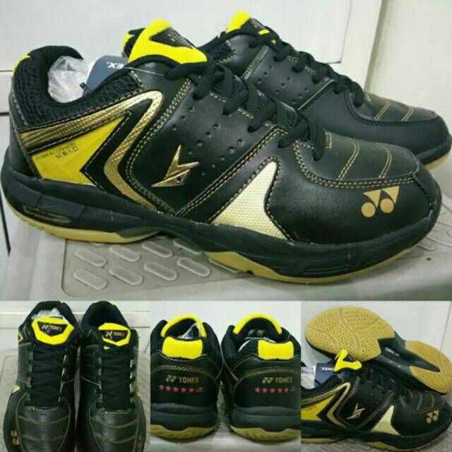 Sepatu Badminton Yonex Power Cushion SC 6 LD Lindan Black Gold Hitam Emas