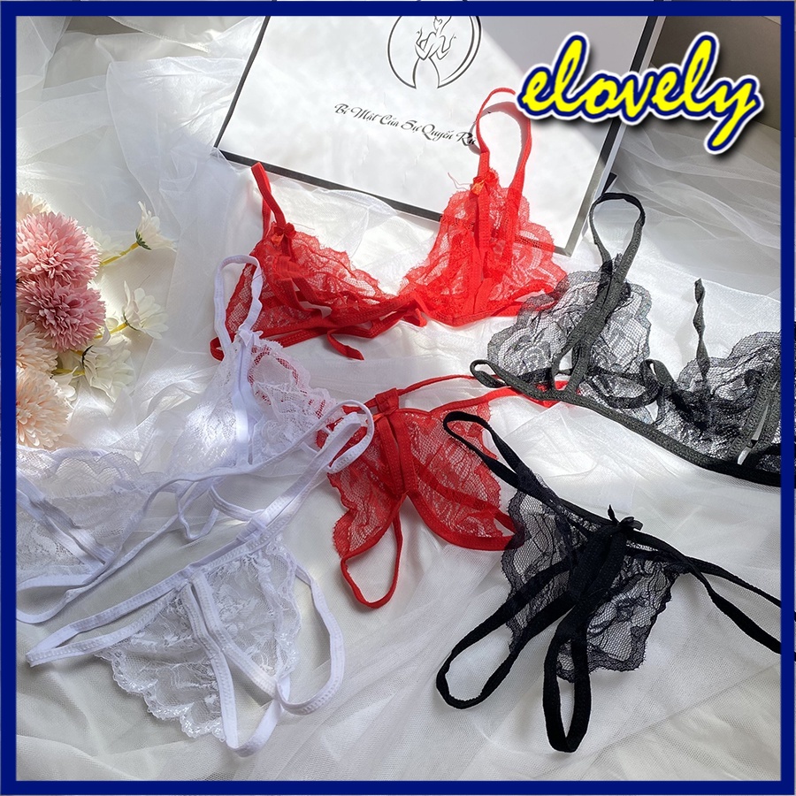 Elovely Lingerie Sexy Longnight Korea Fashion Set Bra Lingerie G-String Bahan Lace Women Import Bra Cd | 3001-1
