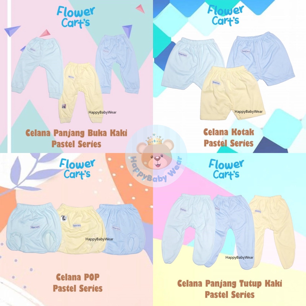 Celana Bayi Newborn Pendek/Panjang/Pop  0-6 bulan BOBOKO / FLOWER