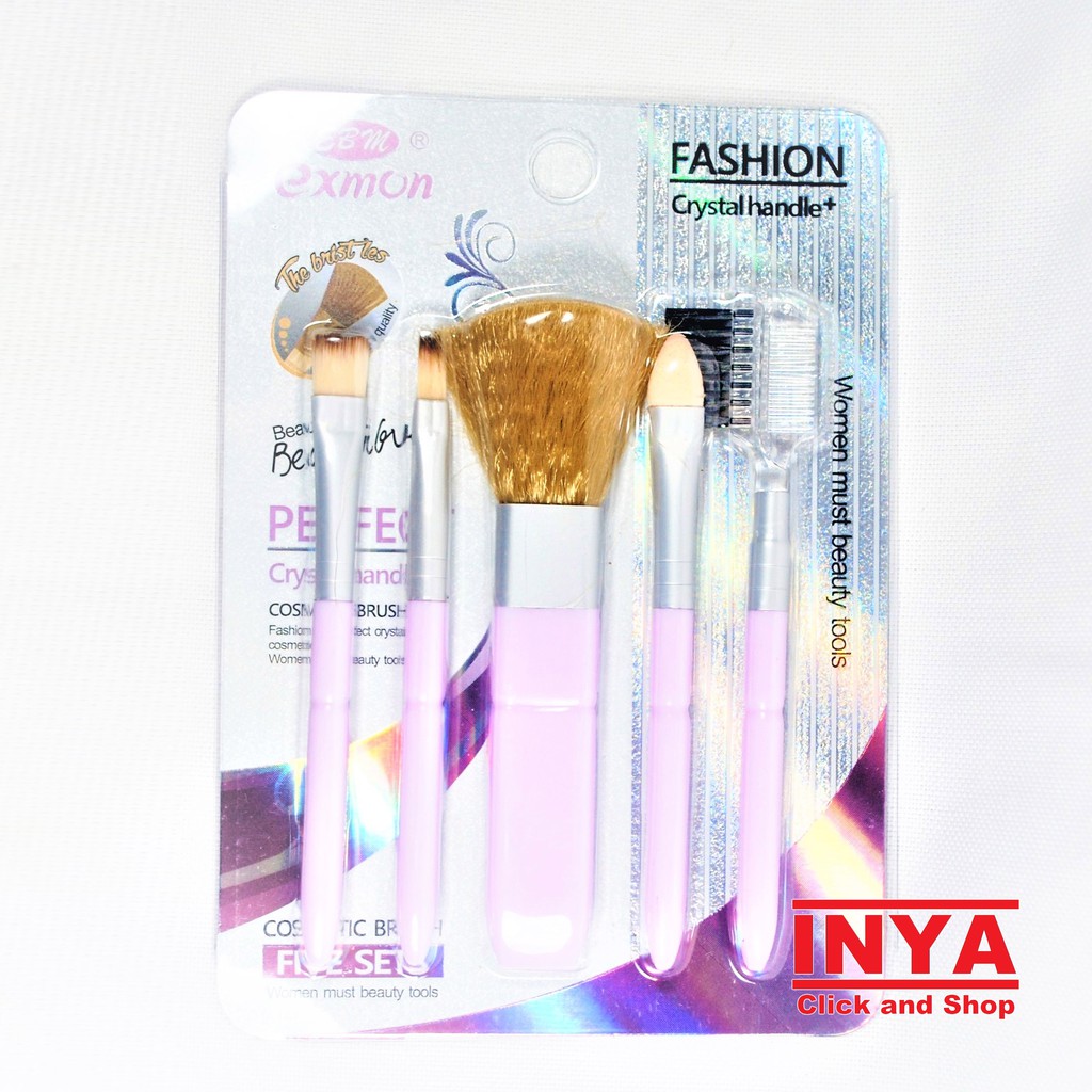 EXMON PERFECT COSMETIC BRUSH FIVE SETS - KUAS MAKE UP