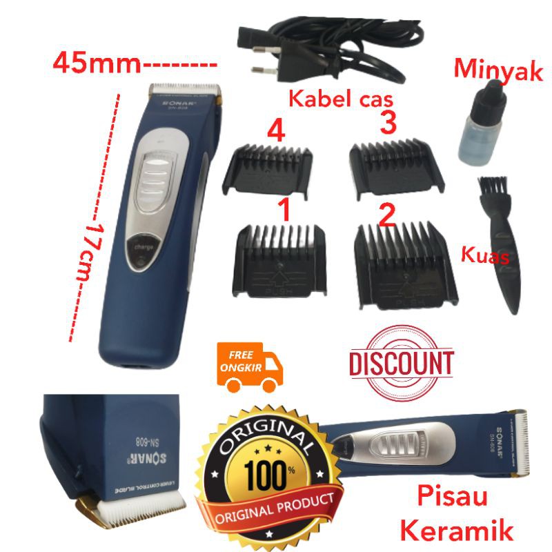 Hair Cliper SN608 Alat Mesin Pangkas Cukur Rambut  Murah Cas  Clipper Ori Charger  cepat