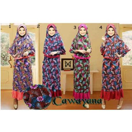 Baju Muslim Wanita Gamis Kembang + Kerudung Murah