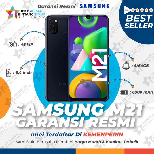 SAMSUNG GALAXY M21 4/64 GB 6,4 INCH - CAMERA 48 MP - BATT