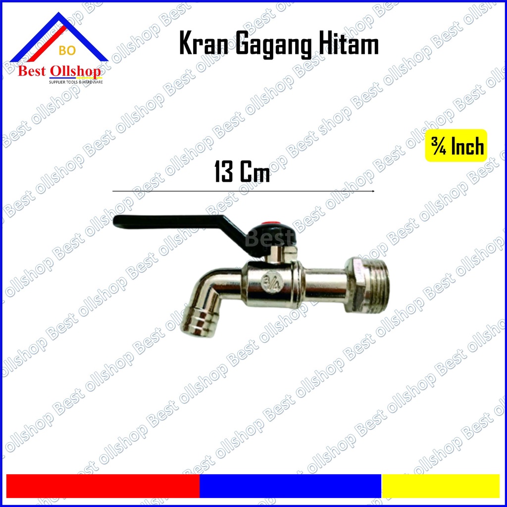 Kran air babet gagang hitam 1/2&quot; 3/4 inch / Kran Tembok / Kran Air Tembok Keran