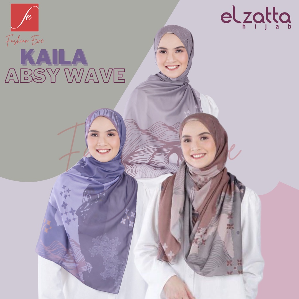 ELZATTA HIJAB KERUDUNG JILBAB SEGI EMPAT MOTIF TERBARU DISKON BAHAN VOAL KAILA ABSY WAVE DANA KAILA 