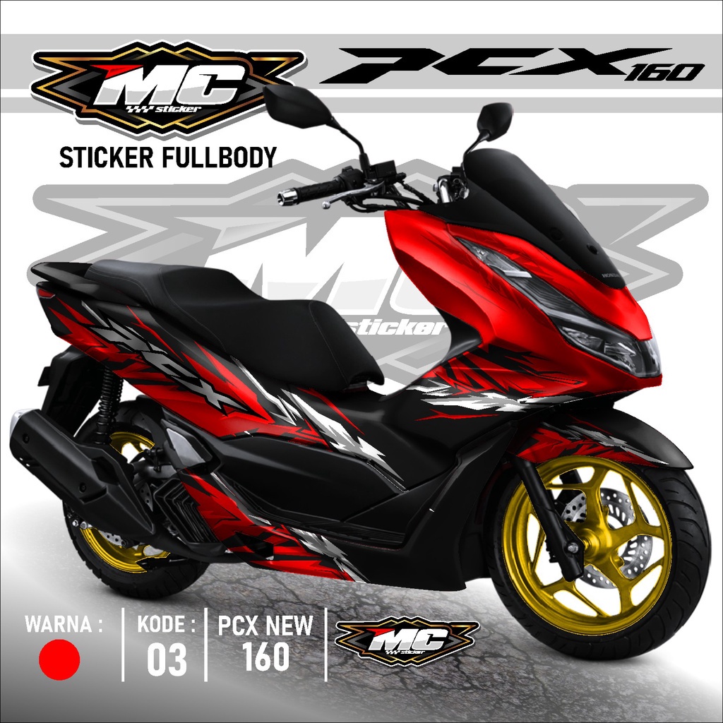 MC Cutting Sticker - Decal Stiker PCX 160 Full body 2022 - Dekal PCX 160 NEW 2021 2022 Terbaru Desai