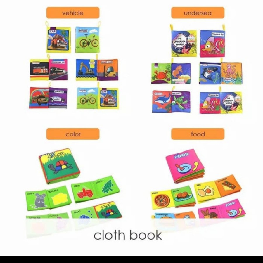 Soft cloth book buku Bantal kain mainan edukasi bayi anak kids cerita