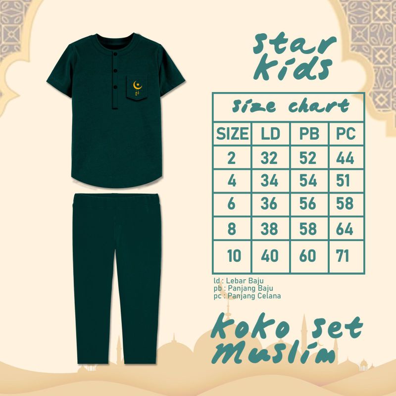 KOKO MUSA STARKIDS 246810Y-KOKO ANAK BAHAN KAOS COMBED Premium