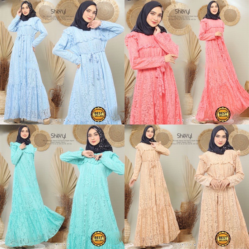 SERYL DRESS BROCADE BROKAT IMPORT