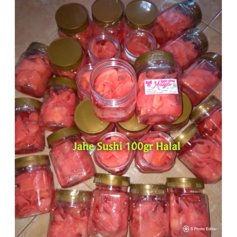 Jahe sushi jahe jepang 100gr gari red ginger pelengkap sushi sashimi bento manisan buah