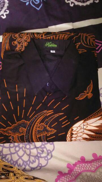 Batik Solo Cakra Elang Pendek Kemeja Pria Katun Halus Sragenan Full Furing