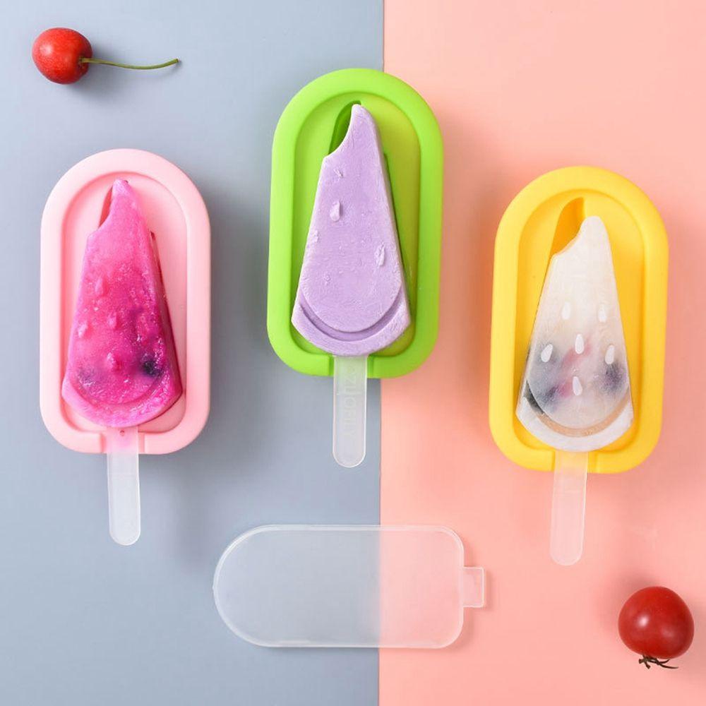 [Elegan] Cetakan Es Krim Silikon Nanas Dengan Tutup Dan Stik Gadget Dapur Buah Ice Pop Maker