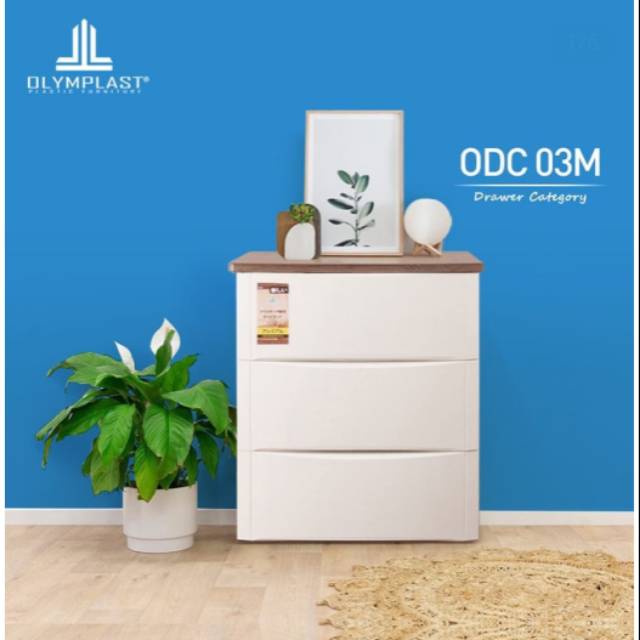 LEMARI PLASTIK 3 LACI DRAWER OLYMPLAST  ODC 03 M Shopee 