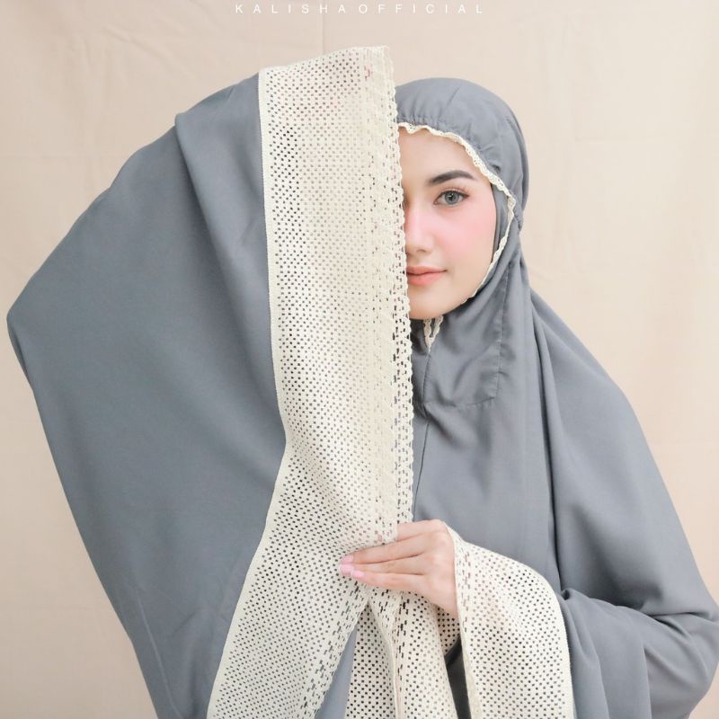 Mukena dewasa traveling premium bahan katun mikro renda panjang ukuran jumbo adem terlaris