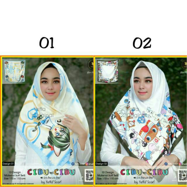 Segiempat Tengah Polos. Jilbab Yeffa Scarf. Kerudung Cibu Cibu. Hijab Segiempat Satin
