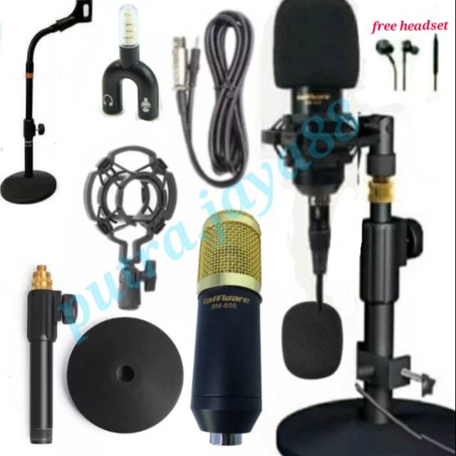 Paket Hemat Mic Bm 800 Microphone Condenser Recording Stand Duduk Spliter
