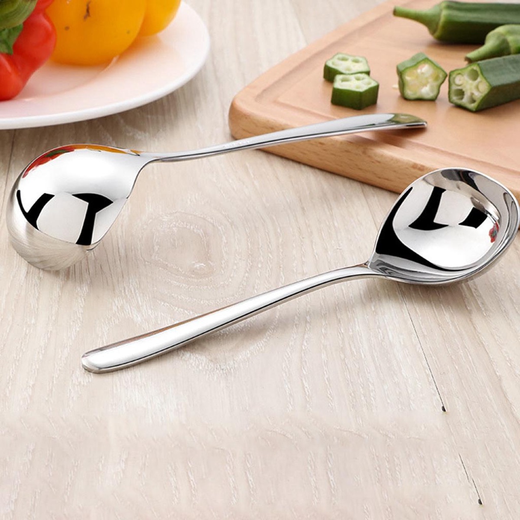 Nickolas1 Sendok Sup Restoran Rumah Alat Dapur Makan Stainless Steel Menebal Soup Ladle