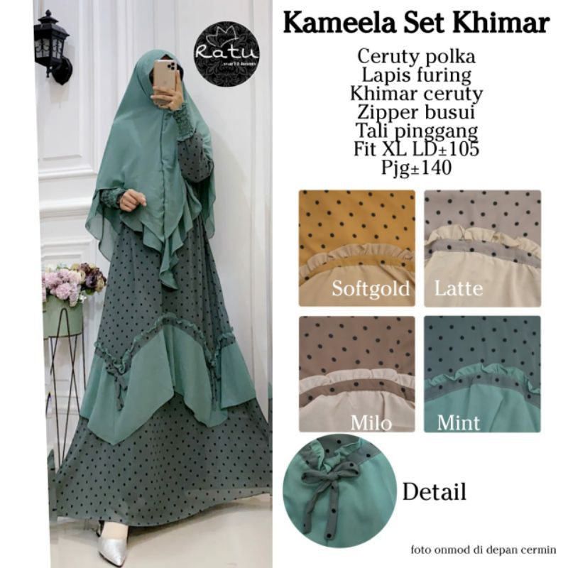 Gamis set hijab kameela syari ori ratu