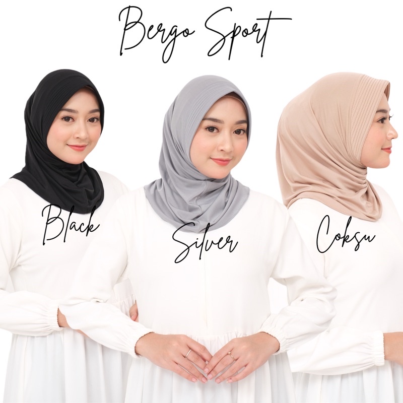 Jilbab Sport / Hijab Olahraga bahan Lycra / Bergo Sport