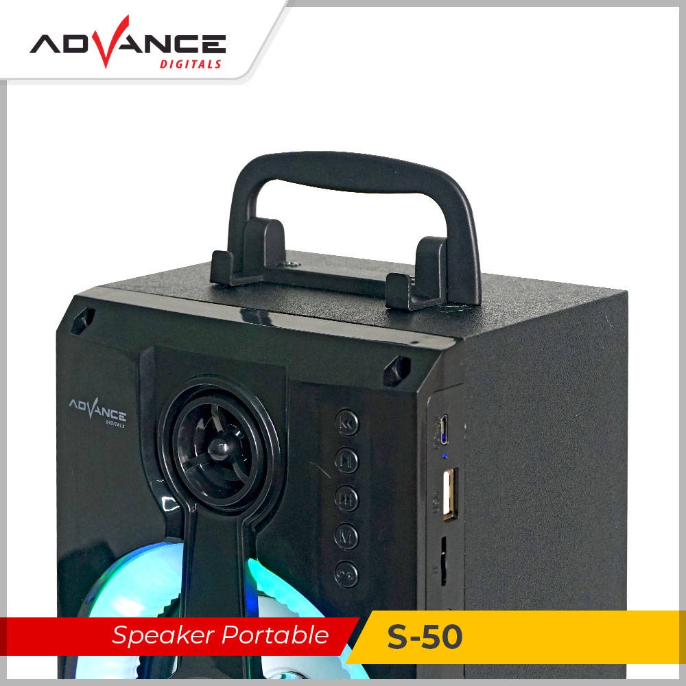 【READY STOCK】 Advance S50 Speaker Bluetooth portable plus Mic / S-50 BT karaoke portable oke bluetooth active speaker perangkat with LED light