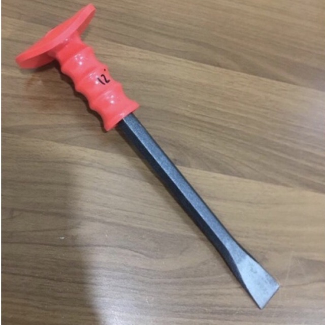 PAHAT GALANTINO 12” inci pahat besi tembok beton dinding topi 12" gg gagang karet 12 inci punch chis