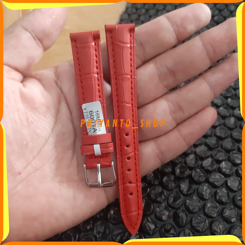 TALI JAM TANGAN LEATHERS KULIT PRIA WANITA TAMEKING  16 18 20 22 24MM MERAH STRAP WATCH BEND BONUS PEN