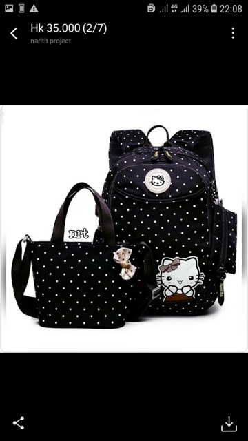 Ransel Bagpack 3 in 1 Hello kitty