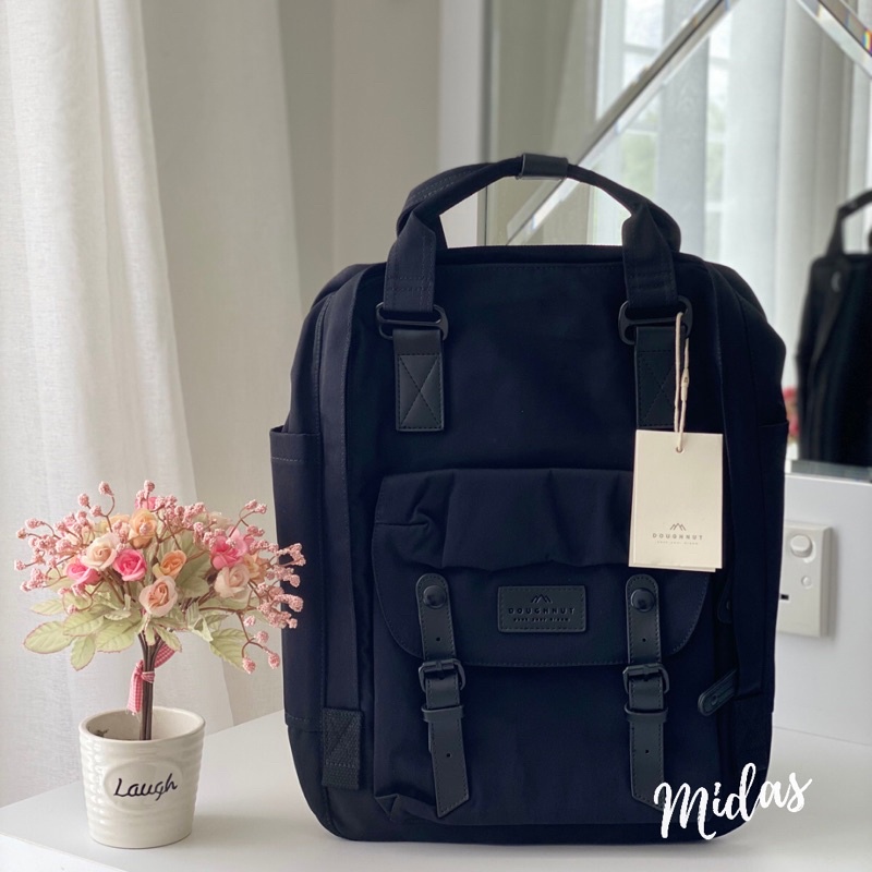 11.11 BIG SALE !! TAS BACKPACK DOUGHNUT MACCARON-BLACK