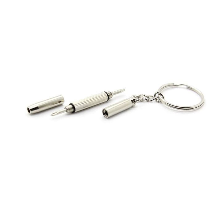 Gantungan Kunci Obeng Plus Minus Mini Screwdriver Keychain EDC 4 in 1