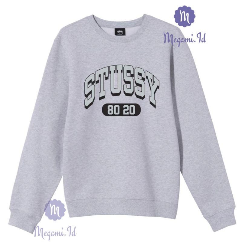 S - XXXXXL(6XL) Crewneck STUSSY 80 20 OVERSIZE Sweatshirt Sweater STuSSY 80 20 Unisex BIGSIZE JUMBO