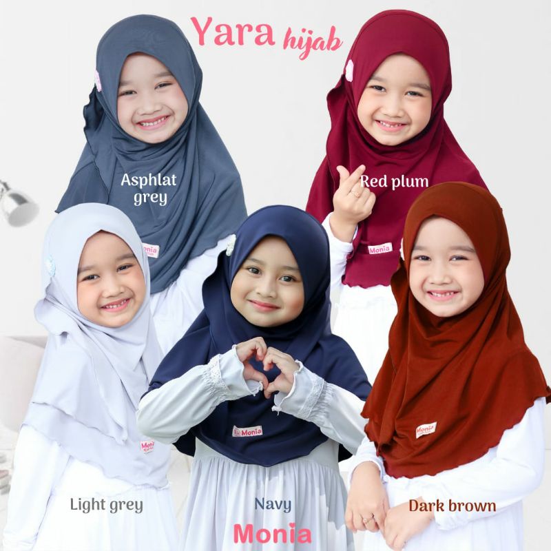 Yara Hijab by Monia Hijab Kids Dark Brown size MLXL | Hijab terlaris