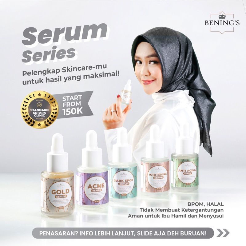 SERUM BENINGS SKINCARE ACNE/GOLD/ULTIMATE/DAKRSPOT/ANTIAGING/WHITENING