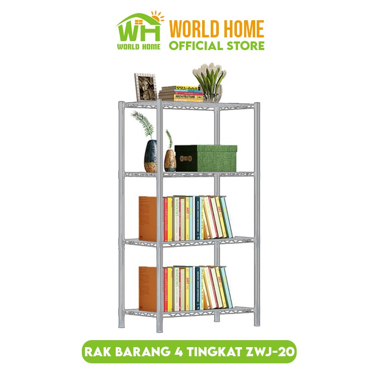 COD PROMO Rak Penyimpanan rak besi 4 susun serbaguna rak dapur rak barang 4 Tingkat  ZWJ-20 WHFURNITURE