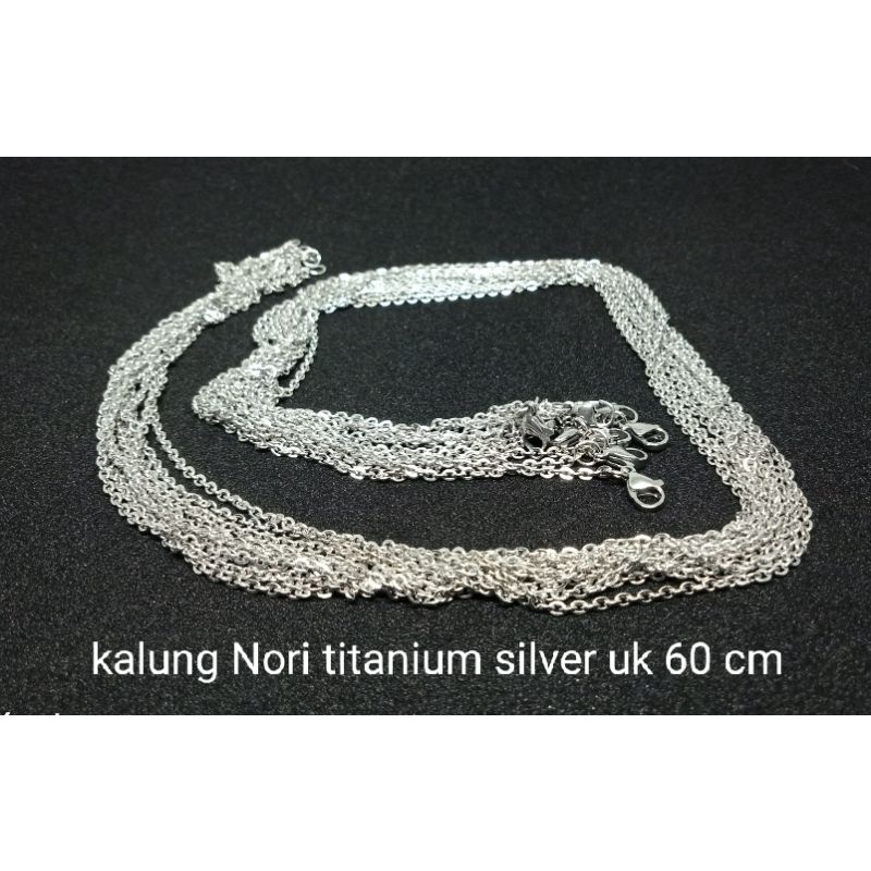 NL34. Kalung titanium wanita pria panjang 60  cm