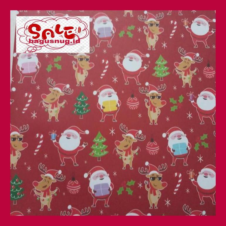 

Perlengkapan Natal Nugy- Kertas Kado Natal Santa Claus Sinterklas Bungkus Kado Sampul Buku 790Nug