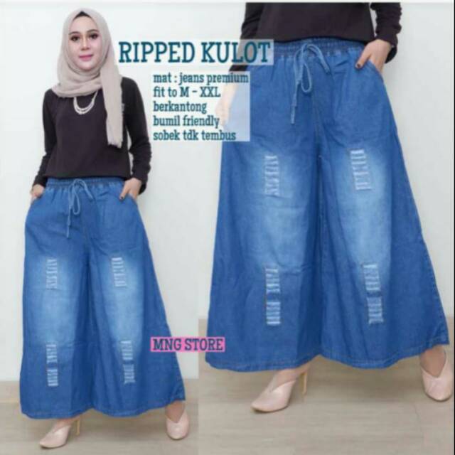 KULOT JEANS JUMBO ORI SOBEK SUPER RECOMENDED