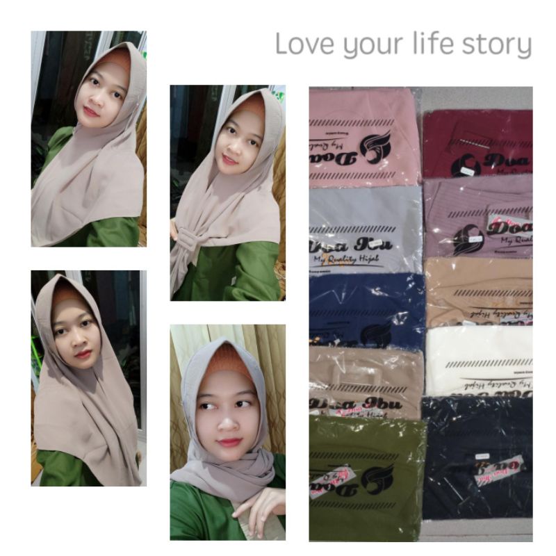 bergo/jilbab/khimar segitiga gesper ceruty 2 layer by doi/tudung/başörtüsü
