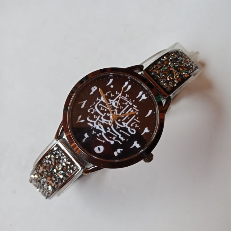 JAM TANGAN WANITA DARKAH ARAB KALIGRAFI SOLAWAT TERBARU