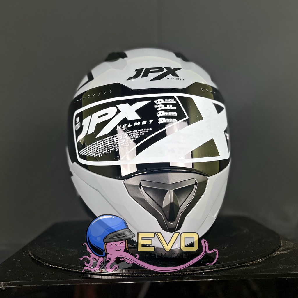 HELM JPX X-819 SOLID GREY ORIGINAL ( ONGKIR 2KG ) - JPX 819 GREY HELM FULL FACE ORIGINAL JPX