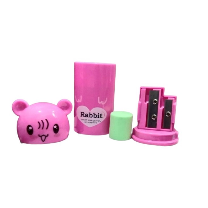 

serutan /rautan pensil boneka+hapusa/1 pcs 3in1