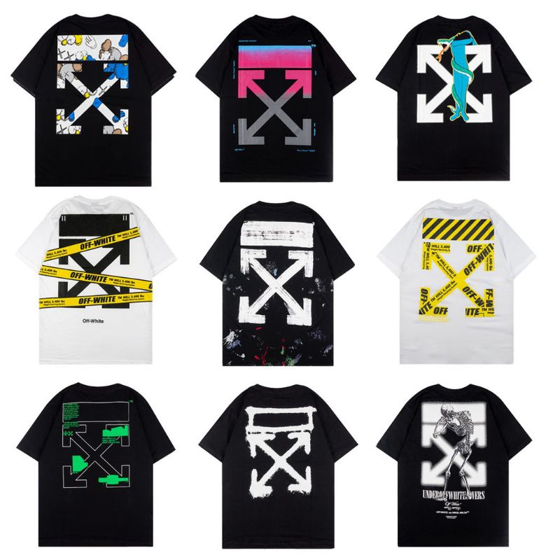 T-SHIRT OFF-WHITE GALAXY PRIA / KAOS DISTRO OFF WHITE FULL TAG / BAJU UNISEX PENDEK
