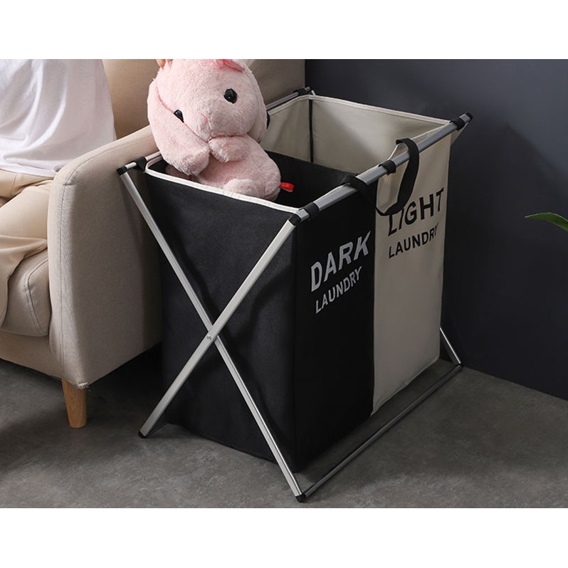 Large Three Grid Basket Laundry Basket Collapsible Dirty Laundry Basket Waterproof Organizer Clothes Home Storage Hamper Shopee Indonesia
