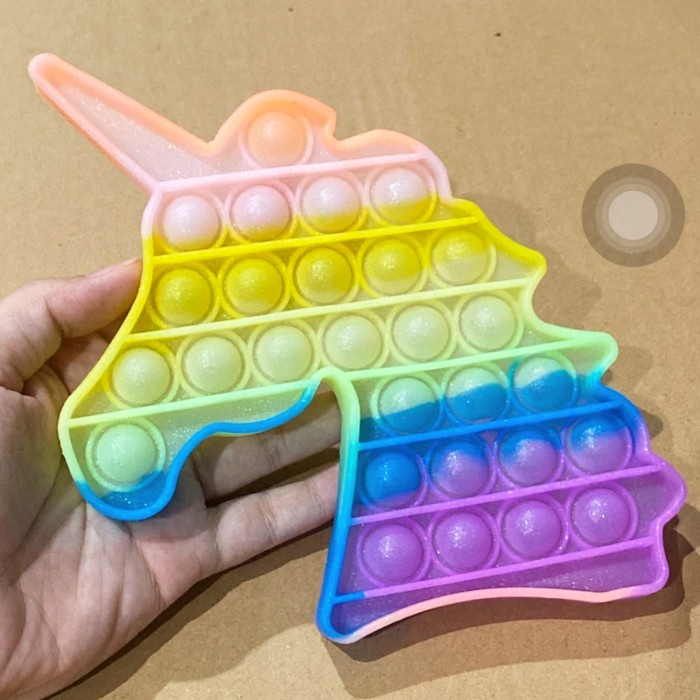 

POP IT UNICORN RAINBOW PASTEL GLITTER JELLY / its tiktok bubble grosir