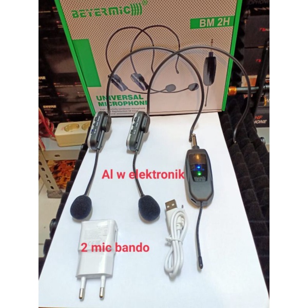 Mic headset wireless bando headset Bayermic BM-2H.original.suara sensitif cocok buat imam