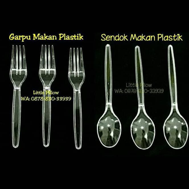 klg4 1 set sendok garpu plastik harga grosir (isi 25 sendok + 25 garpu) to1c