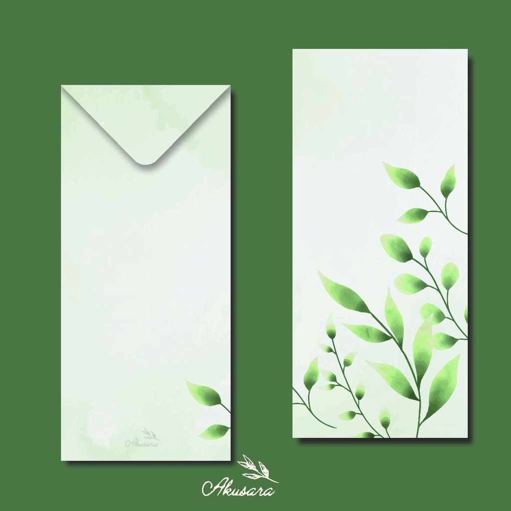 

Amplop serbaguna eksklusif tema green daun hijau elegan