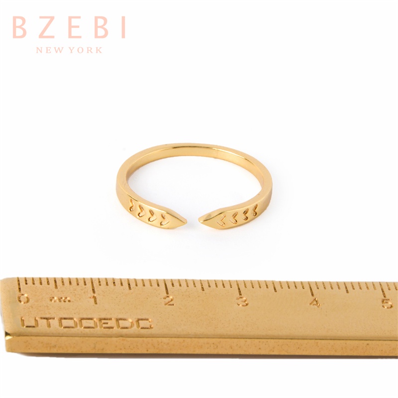 Bzebi Cincin Emas 18k Model Terbuka Anti Karat Gaya Korea 1031r Untuk Wanita