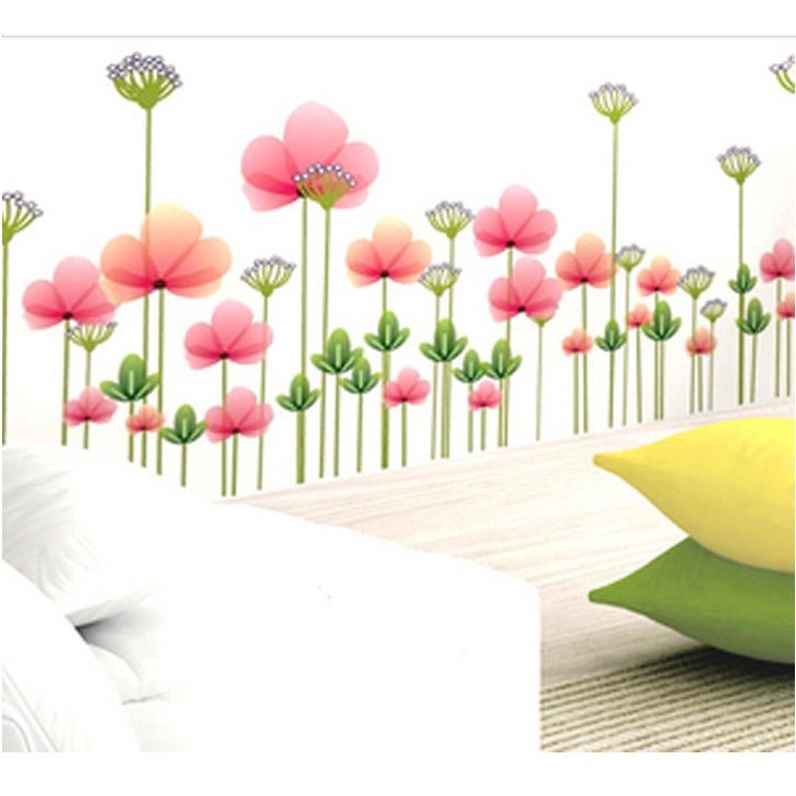 RELIZA WALL STICKER BUNGA TULIP FLOWER GRASS AY7205 STIKER DINDING TULIP