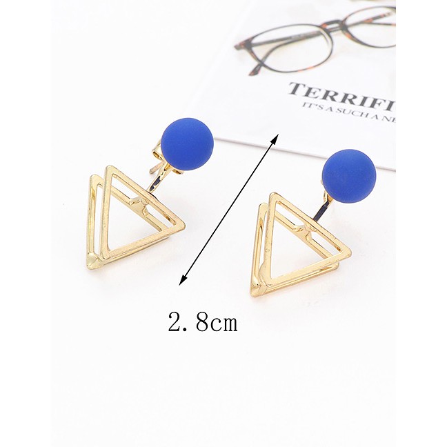 LRC Anting Fashion Triangle Shape Decorated Earrings